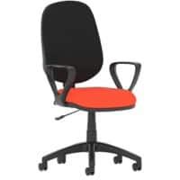 Dynamic Permanent Contact Backrest Task Operator Chair Loop Arms Eclipse I Black Back, Tabasco Red Seat High Back