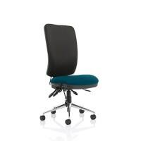 Dynamic Independent Seat & Back Task Operator Chair Without Arms Chiro Black Back, Maring Teal Seat High Back
