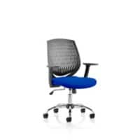 Dynamic Basic Tilt Task Operator Chair Fixed Arms Dura Black Back, Stevia Blue Seat Medium Back