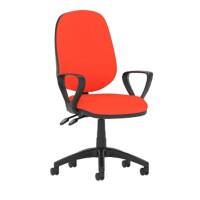 Dynamic Tilt & Lock Task Operator Chair Loop Arms Eclipse Plus II Tabasco Red Seat High Back