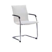 Dynamic Basic Tilt Visitor Chair Fixed Arms Echo Cantilever White Seat, Chrome Frame Medium Back