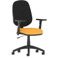 Dynamic Permanent Contact Backrest Task Operator Chair Height Adjustable Arms Eclipse I Black Back, Senna Yellow Seat High Back