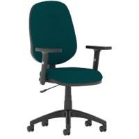 Dynamic Permanent Contact Backrest Task Operator Chair Height Adjustable Arms Eclipse I Maringa Teal Seat High Back