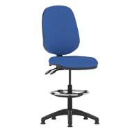 Dynamic Permanent Contact Backrest Task Operator Chair Without Arms Eclipse II Blue Seat High Back