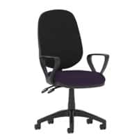 dynamic Eclipse II Operator Chair Permanent Contact Fabric Fixed Armrest Black, Purple 120 kg Eclipse Plus II 600 x 600 x 970 mm