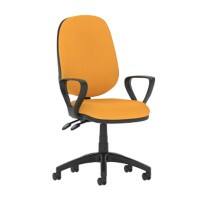 dynamic Eclipse II Operator Chair Permanent Contact Fabric Fixed Armrest Canary Yellow 120 kg Eclipse Plus II 600 x 600 x 970 mm