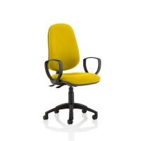 Dynamic Tilt & Lock Task Operator Chair Loop Arms Eclipse Plus II Senna Yellow Seat High Back