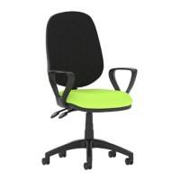 Dynamic Tilt & Lock Task Operator Chair Loop Arms Eclipse Plus II Black Back, Myrrh Green Seat High Back