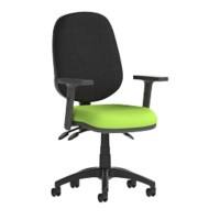 Dynamic Independent Seat & Back Task Operator Chair Height Adjustable Arms Eclipse Plus III Black Back, Myrrh Green Seat High Back