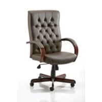 Dynamic Basic Tilt Executive Chair Fixed Arms Chesterfield Brown Seat High Back