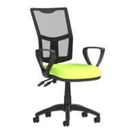 Dynamic Permanent Contact Backrest Task Operator Chair Loop Arms Eclipse II Black Back, Myrrh Green Seat High Back