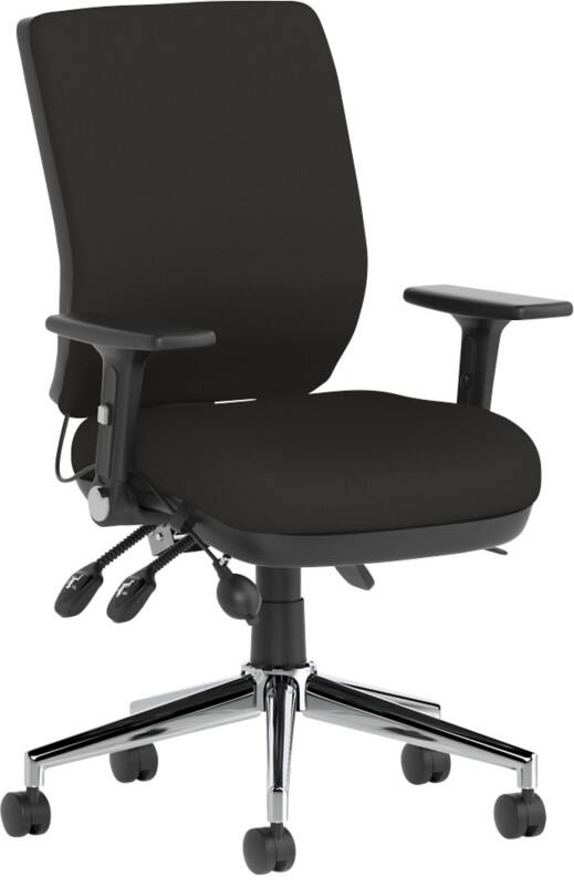 dynamic Stevia Operator Chair Synchro Tilt Fabric Height-Adjustable Armrest Black 150 kg Chiro 650 x 590 mm
