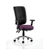 Dynamic Independent Seat & Back Task Operator Chair Height Adjustable Arms Chiro Black Back, Tansy Purple Seat High Back