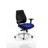 Dynamic Synchro Tilt Posture Chair Multi-Functional Arms Chiro Plus Black Back, Stevia Blue Seat High Back