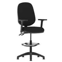 Dynamic Permanent Contact Backrest Task Operator Chair Height Adjustable Arms Eclipse II Black Seat High Back and Hi Rise Draughtsman Kit