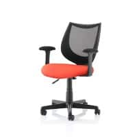 Dynamic Basic Tilt Task Operator Chair Fixed Arms Camden Black Back, Tabasco Red Seat Medium Back