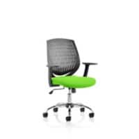 Dynamic Basic Tilt Task Operator Chair Fixed Arms Dura Black Back, Myrrh Green Seat Without Headrest Medium Back