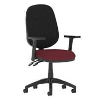 Dynamic Tilt & Lock Task Operator Chair Height Adjustable Arms Eclipse Plus II Black Back, Ginseng Chilli Seat Without Headrest High Back