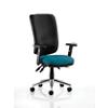 Dynamic Independent Seat & Back Task Operator Chair Height Adjustable Arms Chiro Black Back, Maringa Teal Seat Without Headrest High Back
