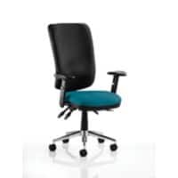 Dynamic Independent Seat & Back Task Operator Chair Height Adjustable Arms Chiro Black Back, Maringa Teal Seat Without Headrest High Back