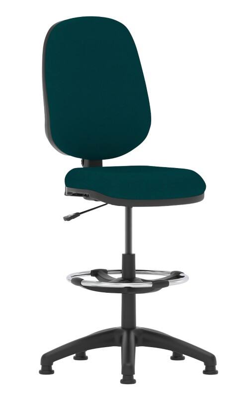 Dynamic Permanent Contact Backrest Task Operator Chair Without Arms Eclipse I Maringa Teal Seat Without Headrest High Back and Hi Rise Draughtsman Kit