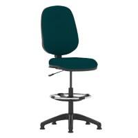 Dynamic Permanent Contact Backrest Task Operator Chair Without Arms Eclipse I Maringa Teal Seat Without Headrest High Back and Hi Rise Draughtsman Kit