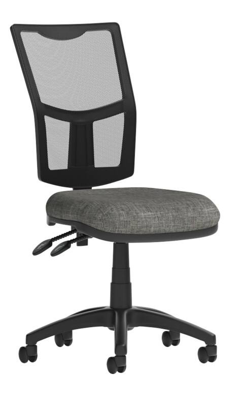 Dynamic Basic Tilt Task Operator Chair Without Arms Eclipse Plus II Black Back, Charcoal Seat Without Headrest Medium Back