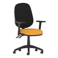 Dynamic Tilt & Lock Task Operator Chair Height Adjustable Arms Eclipse Plus II Black Back, Senna Yellow Seat Without Headrest High Back