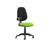 Dynamic Permanent Contact Backrest Task Operator Chair Height Adjustable Arms Eclipse II Black Back, Myrrh Green Seat Without Headrest High Back