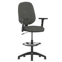 Dynamic Basic Tilt Task Operator Chair Height Adjustable Arms Eclipse I Black Back, Black Seat With Adjustable Headrest High Back