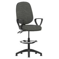 dynamic Eclipse II Operator Chair Permanent Contact Fabric Fixed Armrest Black, Charcoal 120 kg Eclipse II 600 x 600 x 1,090 mm