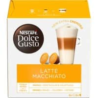 NESCAFÉ Dolce Gusto Caffeinated Ground Coffee Pods Box Latte Macchiato 34.4 g Pack of 8 x Coffee + 8 x Milk Pods