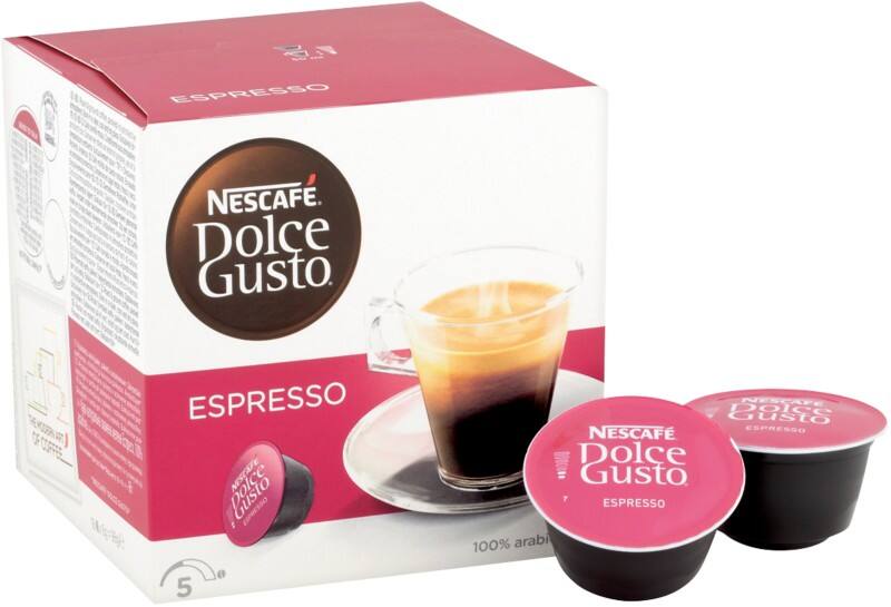 Nescafã‰ dolce gusto espresso caffeinated ground coffee pods box espresso 42. 2 g pack of 16