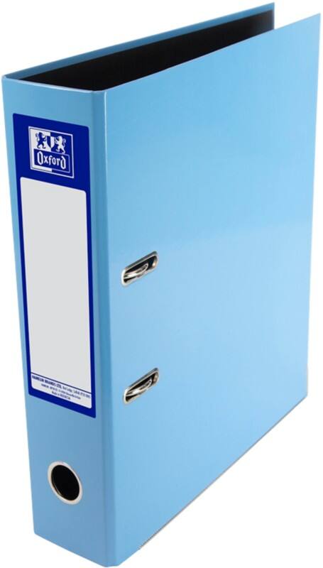 OXFORD Wide Lever Arch File A4 70 mm Metallic Blue 2 Rings Board, Paper High-Glossy