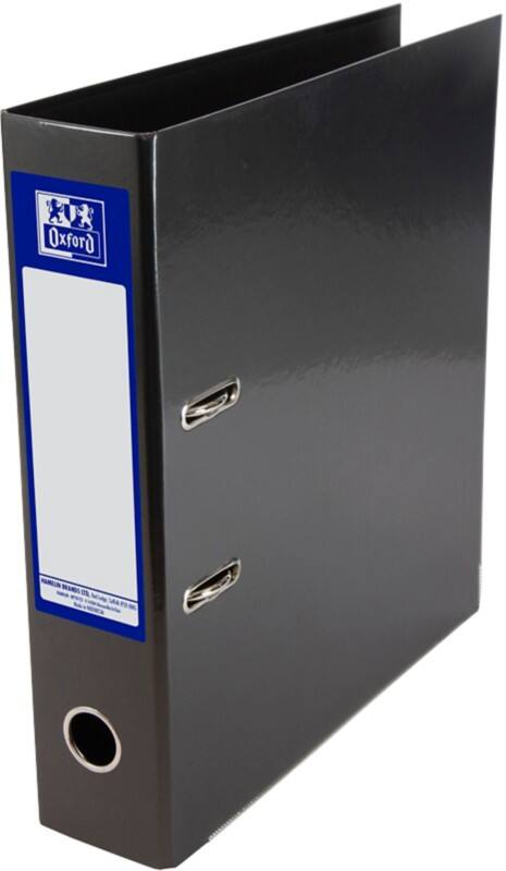 OXFORD Wide Lever Arch File A4 70 mm Black 2 Rings Board, Paper High-Glossy