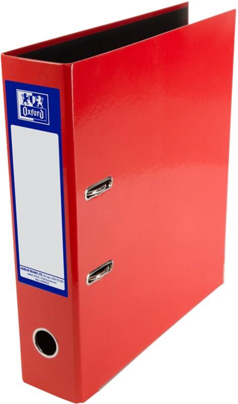 OXFORD Wide Lever Arch File A4 70 mm Red 2 Rings Board, Paper High-Glossy