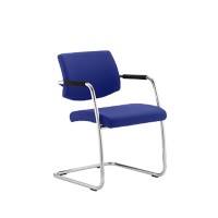 Dynamic Visitor Chair Fixed Armrest Havanna Seat Stevia Blue Fabric