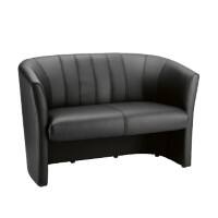 Dynamic Twin Tub Chair Fixed Armrest Neo Seat Black Bonded Leather