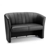 Dynamic Twin Tub Chair Fixed Armrest Neo Seat Black Bonded Leather