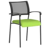 Dynamic Visitor Chair Fixed Armrest Brunswick Seat Myrrh Green Fabric