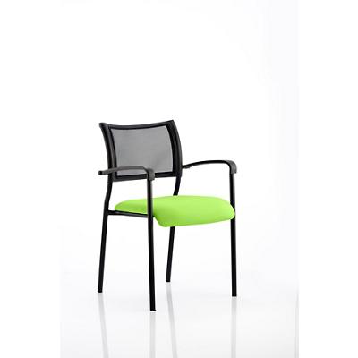 Dynamic Visitor Chair Fixed Armrest Brunswick Seat Myrrh Green Fabric