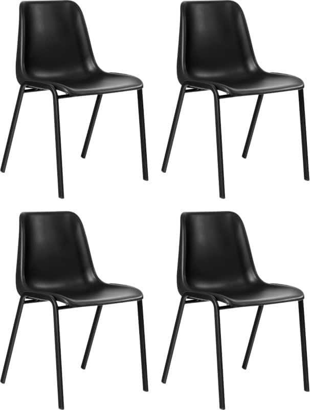 dynamic Polly Stacking Chair Black 480 x 510 x 780 mm Pack of 4