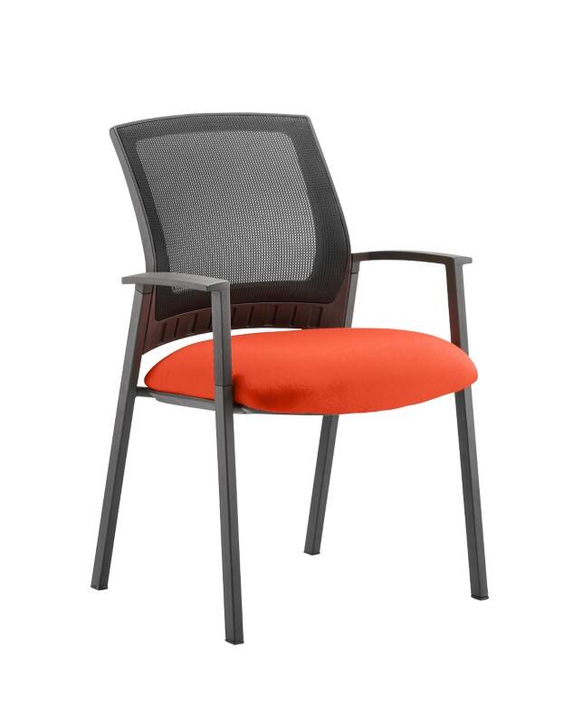 dynamic Metro Visitor Chair Fixed Armrest Tabasco Orange 115 kg 600 x 510 x 870 mm