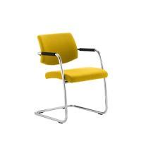 Dynamic Visitor Chair Fixed Armrest Havanna Seat Senna Yellow Fabric