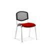 Dynamic Stacking Chair ISO Chrome Frame Mesh Back Bergamot Cherry Fabric Seat Pack of 4 Without Arms