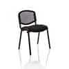 Dynamic Stacking Chair ISO Black Frame Mesh Back Black Fabric Seat Pack Of 4 Without Arms