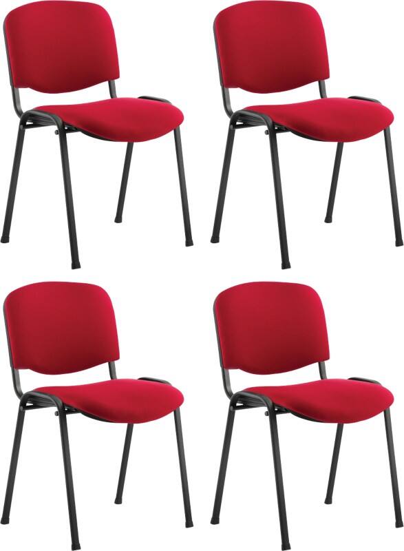 Dynamic Stacking Chair ISO Wine Pack Of 4 Without Arms Fabric