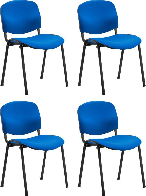 Dynamic Stacking Chair ISO Blue Seat Pack Of 4 Seat Black Back Without Arms Fabric