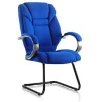 Dynamic Cantilever Chair Fixed Armrest Galloway Blue With Headrest Fabric