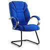 Dynamic Cantilever Chair Fixed Armrest Galloway Blue With Headrest Fabric